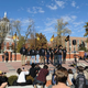 Members of the Concerned Student 1950 movement speak to a crowd of students on the campus of the University of Missouri in Columbia Nov. 9, 2015. Students celebrated the resignation of university President Tim Wolfe amid allegations of racism.
Michael B. Thomas/Getty Images